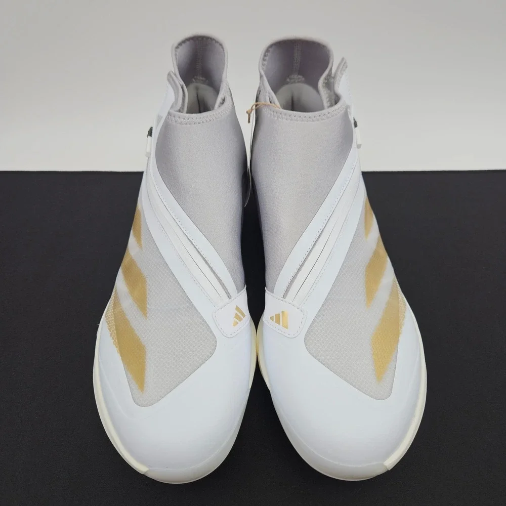 Adidas Adizero Impact+ BSB Baseball Cleats Mens Sz 12.5 White Silver Gold IF8483